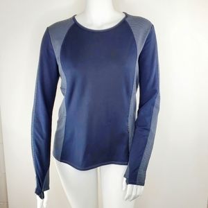 Athleta Top  XL Black & Grey Athletic Yoga Workout Long Sleeve Shirt RN#54023